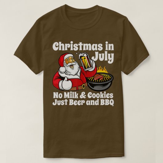 Grappig kerstfeest in juli, geen koekjes alleen ma t-shirt (Design voorkant)