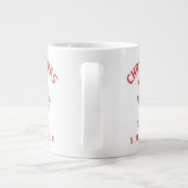 Grappig kerstfeest in juli grote koffiekop (Achterkant)