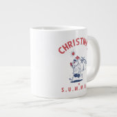 Grappig kerstfeest in juli grote koffiekop (Voorkant rechts)