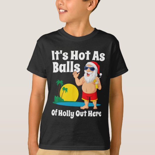 Grappig kerstfeest in juli heet als kerstman zomer t-shirt (Voorkant)