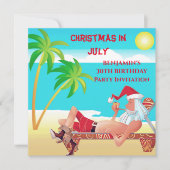 Grappig kerstfeest in juli op feestdag kaart (Voorkant)