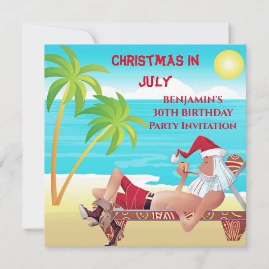 Grappig kerstfeest in juli op feestdag kaart (Voorkant)