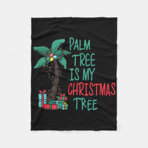 Grappig kerstfeest in juli palmbomen zomer kerstfe fleece deken