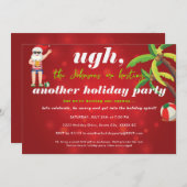 Grappig Kerstfeest in juli Santa Beer Beach Party Kaart (Voorkant / Achterkant)