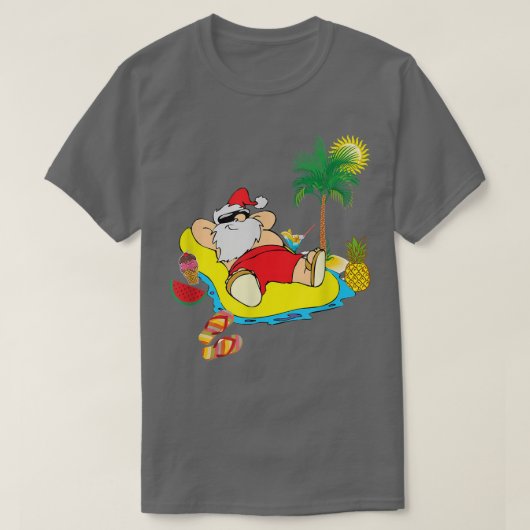 Grappig kerstfeest in juli Santa Hawaiian Summer B T-shirt (Design voorkant)