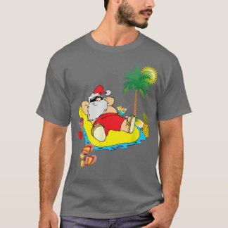 Grappig kerstfeest in juli Santa Hawaiian Summer B T-shirt