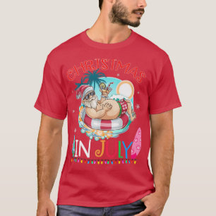Grappig kerstfeest in juli Santa Hawaiian Swim Sum T-shirt