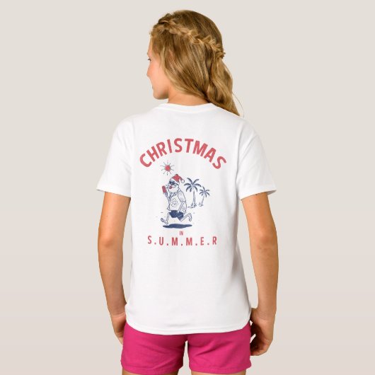 Grappig kerstfeest in juli t-shirt (Achterkant volledig)