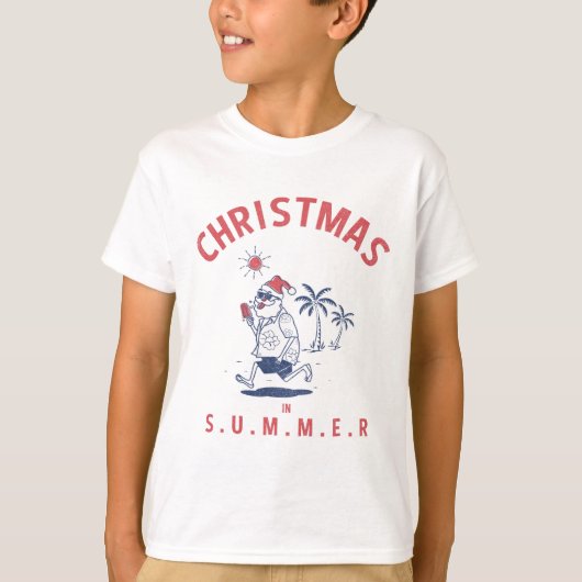 Grappig kerstfeest in juli t-shirt (Voorkant)