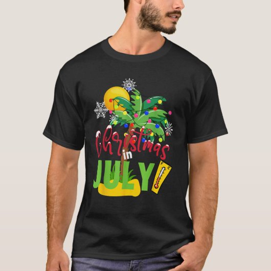 Grappig kerstfeest in juli T-shirt zomervakantie (Voorkant)