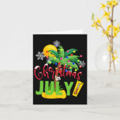 Grappig kerstfeest in juli T-shirt zomervakantie Kaart (Gele Bloem)