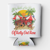 Grappig kerstfeest in juli, warm als kerstbal blikjeskoeler (Voorkant)