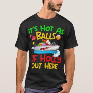 Grappig kerstfeest in juli, warm als kerstbal t-shirt