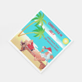 Grappig kerstfeest in juli zomerfeest servet (Hoek)