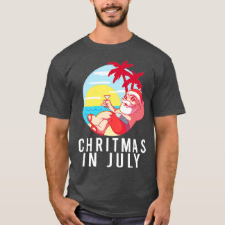Grappig kerstfeest in juli zomervakantieperioden t-shirt