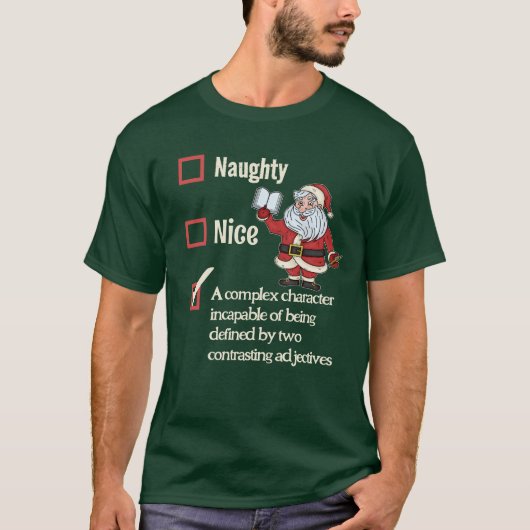 Grappig kerstfeest in Nice voor creatieve schrijve T-shirt (Voorkant)