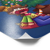 Grappig kerstfeest is geannuleerd Chibi-figuren St Foto Afdruk (Hoek)