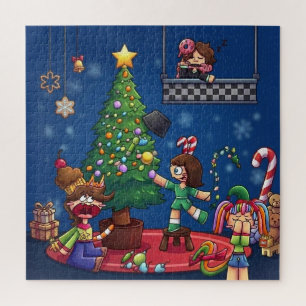 Grappig kerstfeest is geannuleerd Chibi-figuren St Legpuzzel