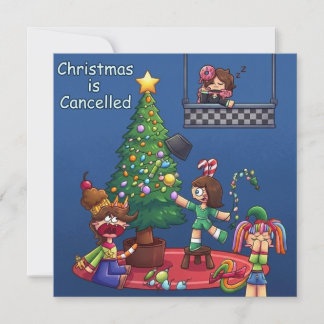 Grappig kerstfeest is geannuleerd Chibi-tekens Sti