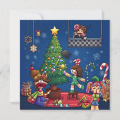 Grappig kerstfeest is geannuleerd Chibi-tekens Sti Kaart (Voorkant)