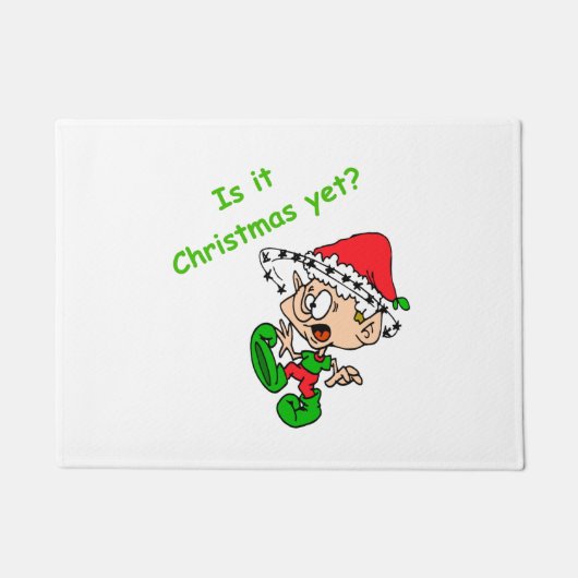 Grappig kerstfeest Joke overweldigd Elf Xmas Holid Deurmat (Voorkant)
