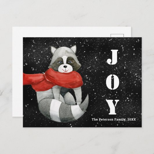 Grappig kerstfeest | Joy Holiday Briefkaart (Voorkant / Achterkant)