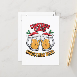 Grappig Kerstfeest juichen woord kunst bier Feestdagenkaart