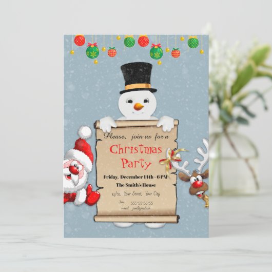 Grappig kerstfeest kaart (Staand voorkant)