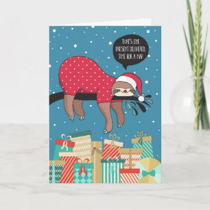 Grappig kerstfeest Kaart - De Sloth Santa