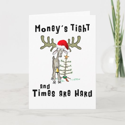 Grappig kerstfeest Kaart Geld's Tight (Voorkant)