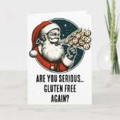 Grappig Kerstfeest: Kerstman haat glutenvrije koek Kaart (Voorkant)