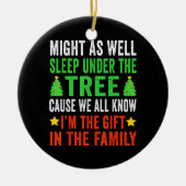 Grappig kerstfeest Kinder kerstpyjama meisjes Keramisch Ornament (Voorkant)