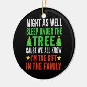 Grappig kerstfeest Kinder kerstpyjama meisjes Keramisch Ornament (Links)