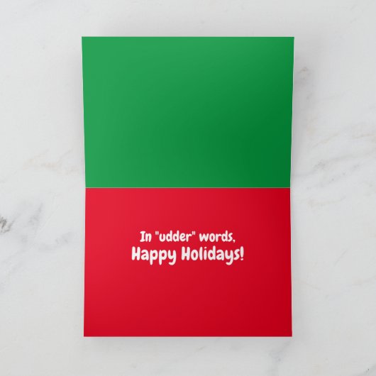 Grappig kerstfeest Koe - Moooey Kerstmis Kaart (Binnen)