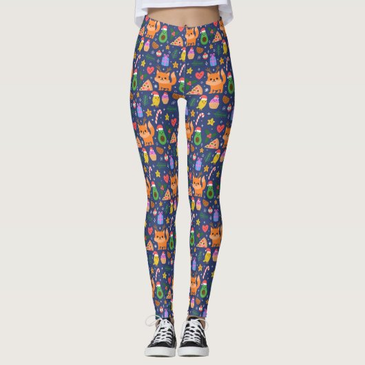 Grappig kerstfeest leggings (Voorkant)