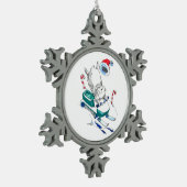 Grappig kerstfeest Lemming Snowmachine boom Tin Sneeuwvlok Ornament (Links)