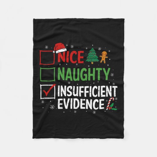 Grappig Kerstfeest Leuk Naughty Onvoldoende Bewijs Fleece Deken (Voorkant)