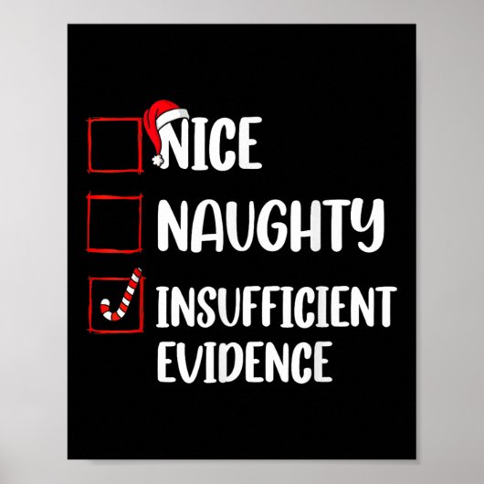 Grappig Kerstfeest Leuk Naughty Onvoldoende Bewijs Poster (Voorkant)