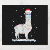 Grappig kerstfeest Llama Masker 2020 Xmas familie Bier Etiket (Enkel label)