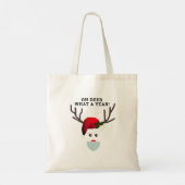 Grappig kerstfeest Masker Red Nose Reindester Tote Bag (Achterkant)