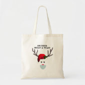 Grappig kerstfeest Masker Red Nose Reindester Tote Bag (Voorkant)