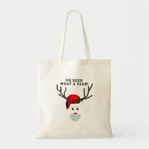 Grappig kerstfeest Masker Red Nose Reindester Tote Bag