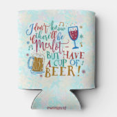 Grappig kerstfeest Merlot Wine Beer Humor Typograf Blikjeskoeler (Achterkant)