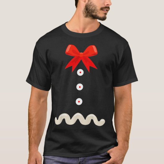 Grappig kerstfeest met als tingerbrood en kostume  t-shirt (Voorkant)
