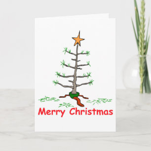 Grappig kerstfeest met de zadelste boom feestdagen kaart