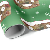 Grappig kerstfeest met een patroonpatroon cadeaupapier (Rol Hoek)