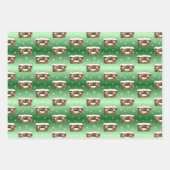 Grappig kerstfeest met een patroonpatroon inpakpapier vel (Voorkant)