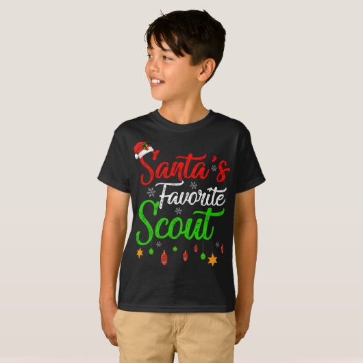Grappig kerstfeest met favoriete scout t-shirt (Voorkant volledig)
