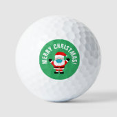 Grappig kerstfeest met gezichtsmasker cartoon golfballen (Voorkant)