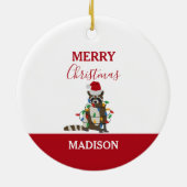 Grappig kerstfeest met kerstvakantie met kerstfees keramisch ornament (Achterkant)